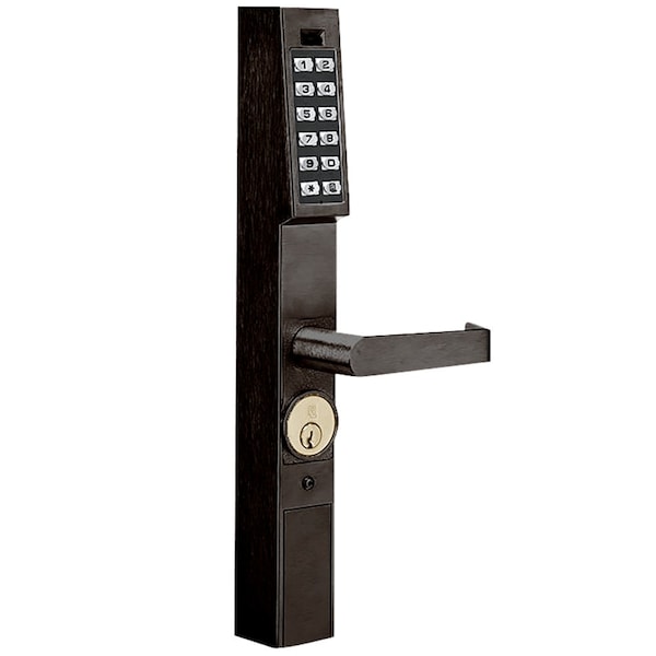 Alarm Lock Pushbutton Aluminum Door Trim, 100 Users, Straight Lever, Oil Rubbed Bronze DL1200/10B1 - main